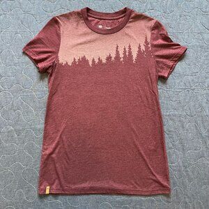 TenTree Women's Small Juniper T-Shirt Treeline Silhouette Heathered Red